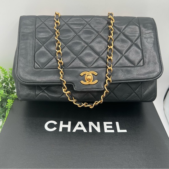 CHANEL Handbags - ❗️SOLD ❗️Chanel Diana flap Matelasse shoulder bag black lambskin ❤️